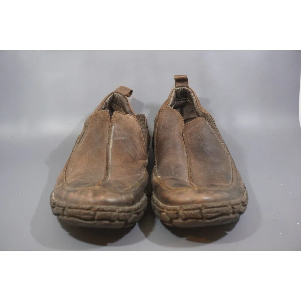 Born Brown Leather Slip On Comfort Loafers Men's 11.5 M M6621 Shoes Tire Tread